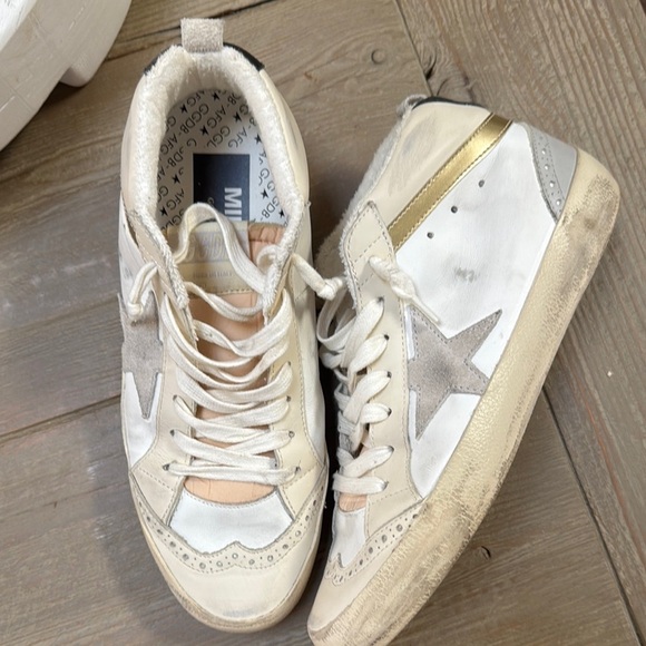 Golden Goose Midstar White Suede Star Leather Sneakers - Picture 1 of 9